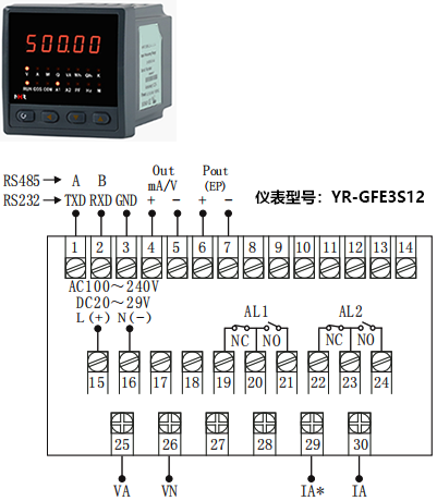 YR-GFE3S12接線圖 YR-GFE3S12接線圖